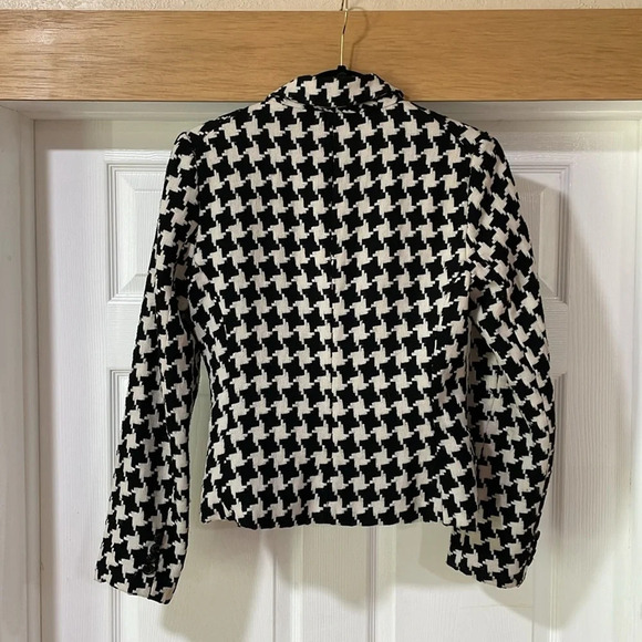 George by Mark Eisen Women’s Blazer Button Closure Collared Houndstooth Size 4 - Picture 3 of 10